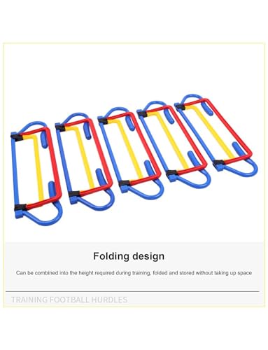 5Pcs Speed Hurdles,Plastic Foldable Track Obstacle Training Set,Multi-Sports Equipment for Soccer Football or Plyometric Training