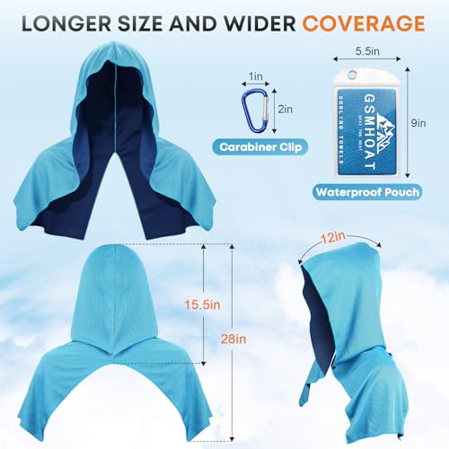 10 PCS Cooling Hoodie Towels, Head Cool Towel for Neck and Face, Sun Protection Cooling Hoodie for Sport, Workout, Gym, Outdoor Work
