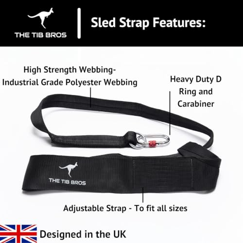 Tib Bros Premium Sled Strap- 8ft Long Belt for Backwards Sled Dragging, ATG Workouts