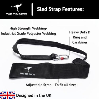 Tib Bros Premium Sled Strap- 8ft Long Belt for Backwards Sled Dragging, ATG Workouts