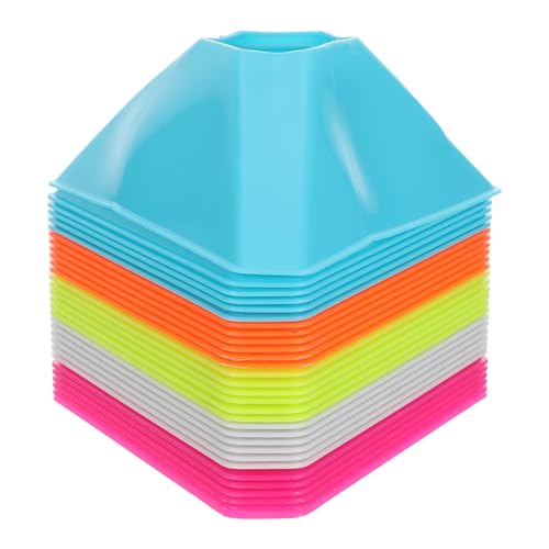 30pcs Soccer Cones: Sturdy Disc Cones for Sports Training - Spot Markers - Plastic Training Equipment for Field Marking and Agility Obstacle Practice