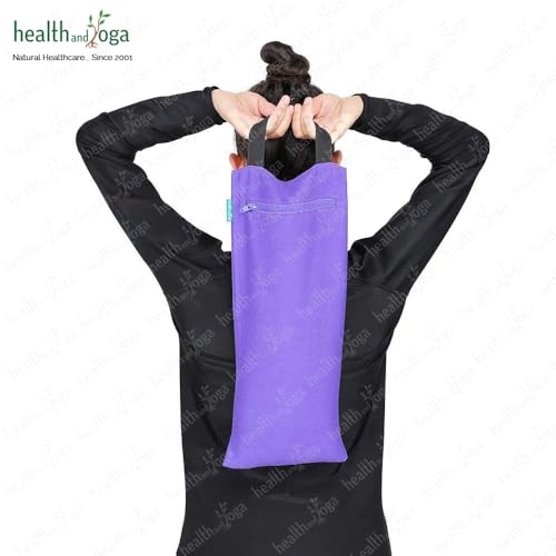 HealthAndYoga(TM) Yoga Sand Bags - Double Bag with Inner Waterproof Bag - Prop for Adding Weight and Support (Purple)
