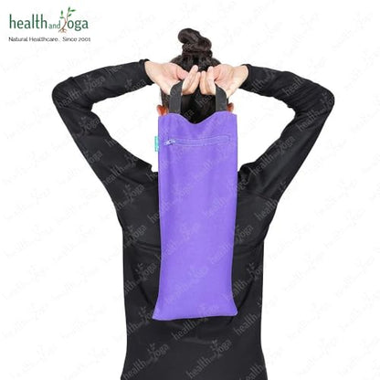 HealthAndYoga(TM) Yoga Sand Bags - Double Bag with Inner Waterproof Bag - Prop for Adding Weight and Support (Purple)