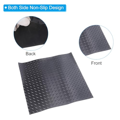 PATIKIL Shock Absorbing Mat, Rubber Anti Vibration Pads 20" x 20" x 0.12" Diamond Garage Mats for HAVC Washing Dryer Air Conditioner Garage Floors Car, Black