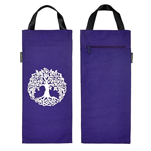 Yoga Sand Bag, Cotton Unfilled for Yogas, Weights & Resistance Training, Portable Weightlifting Sandbag - color: Grape