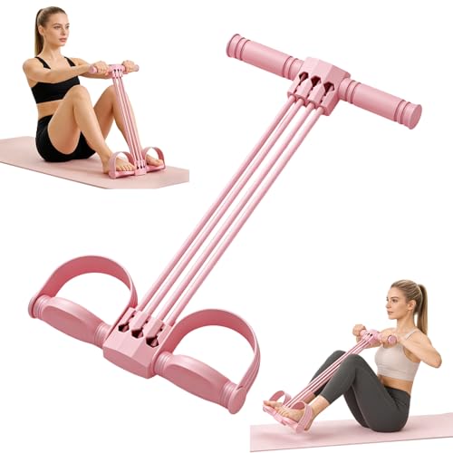 Pedal Resistance Band with Handles, 6-Tube Elastic Yoga Pedal Puller Resistance Bands, Natural Rubber Foot Pedal Resistance Bands, for Abdomen/Waist/Arm/Leg Stretching Slimming Training