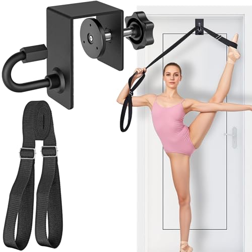 Kipika Door Anchor for Resistance Bands, Heavy Duty Door Anchor Attachment, Workout Door Mount Anchors for Body Weight Straps, Strength Training, Physical Therapy Exercise, Home Gym - color: C-Black & Strap