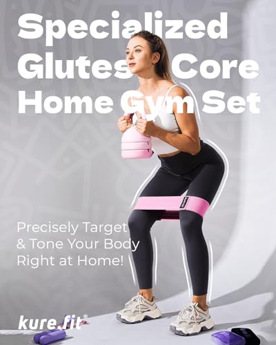 Adjustable Kettlebell | 5 lb - 12 lb | Kettlebell Weights Set for Home Gym | Full-Body Workouts, Strength Training, Weight Loss | Fabric Booty Band | Beginners & Women - color: Pink