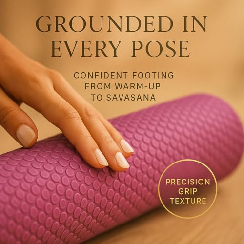 Shanti Diamond Series Yoga Mat - Diamond Shape to expand your Practise, UltraGrip surface, High dencity Cushioning for, Yoga, Pilates, Stretching & Home fitness. - color: Shanti Pink
