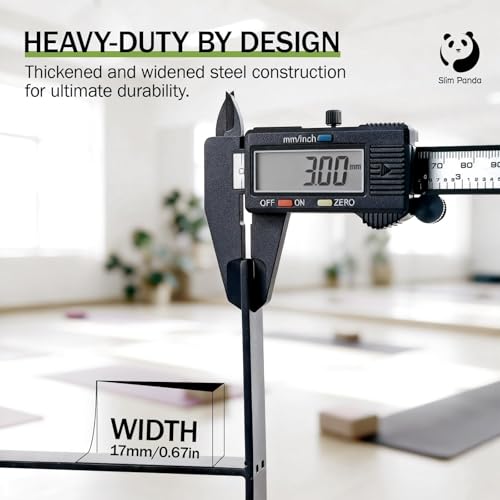 Yoga Mat Holder Wall Mount with Mesh Bag, 4-Tier Metal Storage Rack with Floating Shelf & 5 Hooks, Large Home Gym Organizer for Foam Rollers, Resistance Bands & Yoga Accessories