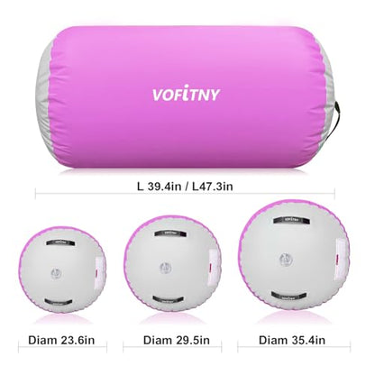 VOFiTNY Gymnastics Air Barrel Tumbling Equipment Back Handspring Trainer - color: Hotpink No Pump, size: 3.3'L x 2'D