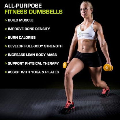 ProsourceFit Neoprene Dumbbell Coated for Non-Slip Grip - size: 6-Pound
