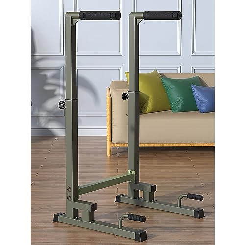 Dip Station Heavy Duty Dip Stand Adjustable Multifunction Dip Bar 440LBS Loading Capacity, Parallel Bars for Home Gym Workout, Calisthenics, Gymnastics, Strength Training