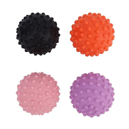 4pcs Foot Massage Ball, Multi-Color Durable TPR Spiky Roller Portable Plantar Deep Spikyball Massage Fascia Tools Accessories for Women & Men Home Use