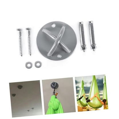 Happyyami Yoga Swing Hammock Gym Equipment for Home Yoga Swing Ceiling Mount Wall Anchor Bracket Steel Plate Gymnastic Ring Mount Bracket for Suspension Strap Trainer Rings Wall Hanging