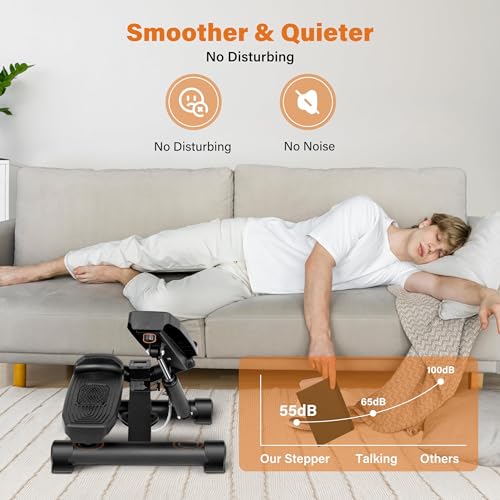 YSSOA Mini Stepper with Resistance Band - color: Black