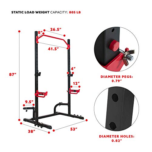 Sunny Health & Fitness Multifunctional Strength Training Home Gym – Complete Workout Equipment with Training Attachments, Optional Squat Stand, Power Rack Cage, Adjustable Incline Bench - style: Premium Rack