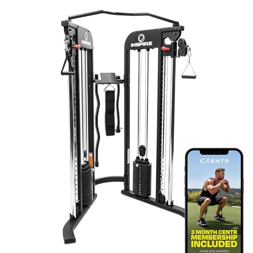 Inspire Fitness FTX Functional Trainer - Compact at Home Workout Machine with Accessories - Space Saving Design - Home Gym Cable Machine and Two 165 lb Weight Stacks - style: Inspire FTX (no bench)