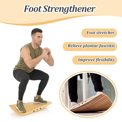 360° Wooden Wobble Balance Board for Standing Desk, 440LB Capacity 3D Anti-Fatigue Anti-Slip Rocker Board, Improve Focus & Core Strength, Surf Skate Ski Simulation for Home Office with Mat