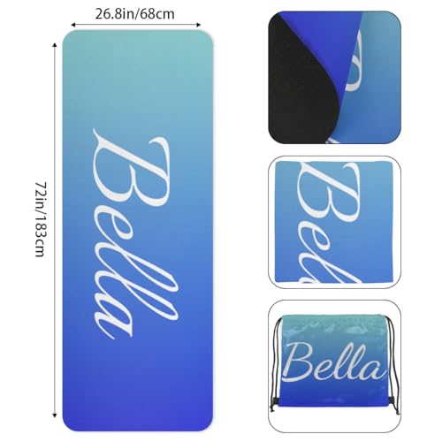 Custom Name Yoga Mat,Personalized Travel Yoga Exercise Mat,Non Slip,Perfect for Kids & Adults,Gradient Color D Series - color: Style 11
