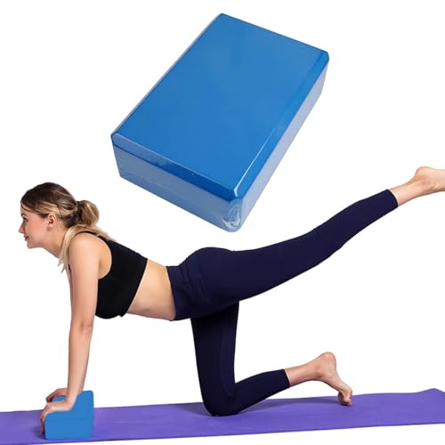 Yoga Blocks, Non-Slip Wedge Stretcher Block, High Density EVA Foam Brick, Lightweight Foam Yoga Block Strap, Exercise Accessories, for Yogas, Fitness, Pilates, Stretching, Toning Workouts - color: Dark Blue