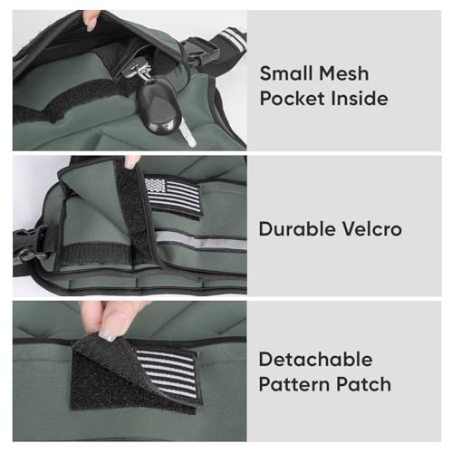 Adjustable Weighted Vest, 4-10lb/12-18lb/20-32lb Vest with 6 Ironsand Weights and Large Pocket, Weight Vest for Men Women Strength Training, Running, Walking - color: Grey, size: 12-18lbs