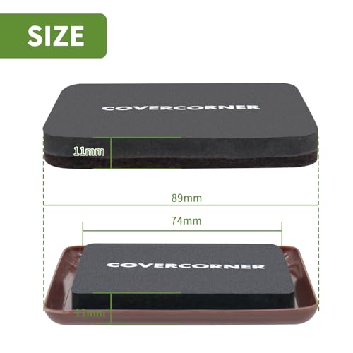 Furniture Sliders for Carpet and Hardwood, 16 PCS 3 1/2", Brown - size: Square 16 PCS 3 1/2'' Brown