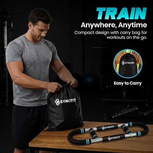 Twister Arm Trainer with Adjustable 5 Resistance Levels (40–120 lbs), 4 Springs, Anti-Slip Handles, Carry Bag - Chest Trainer Equipment for Men & Women, Home Gym Strength Trainer