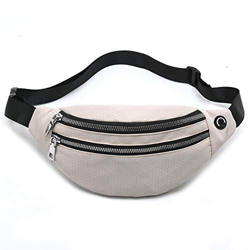 MOCE Waist Bag Fanny Pack for Men & Women Fashion Water Resistant Hip Bum Bag with Adjustable Belt for Travel Hiking Running Outdoor Sports.(Khaki02) - color: T-Khaki