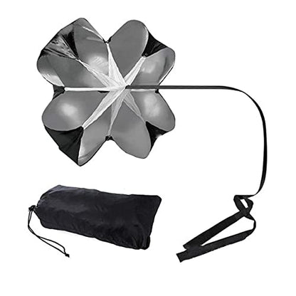HERCHR Running Umbrella, Speed Resistance Parachute with Adjustable Strap Black Running Speed Chute Parachute for Acceleration Training