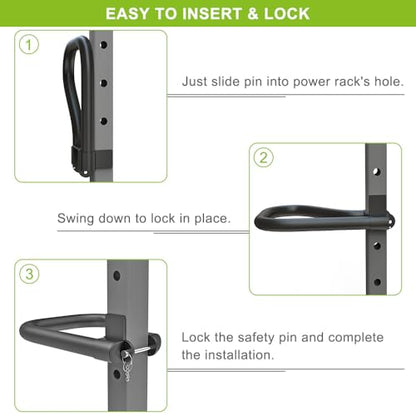 SELEWARE Power Cage Accessories, Dip Handles, Pull‑Up Stations, and Multi‑Grip Training Attachments - color: For 2" x 2" Rack with 1" or 1/2" Hole