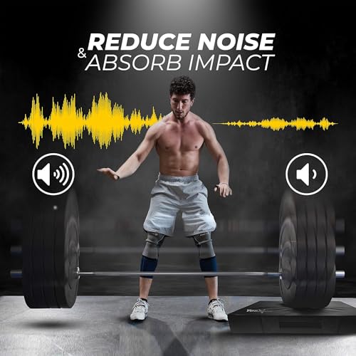 Yes4All Silencer Drop Pads/Weightlifting Drop Pads with PVC Cover & Easy Carry Handles – Sold in PairsVariation Theme - color: A. Black/White - 6in