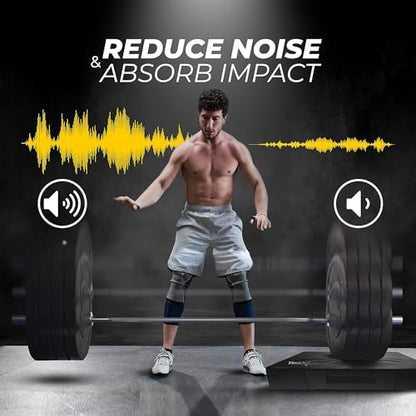 Yes4All Silencer Drop Pads/Weightlifting Drop Pads with PVC Cover & Easy Carry Handles – Sold in PairsVariation Theme - color: A. Black/White - 6in