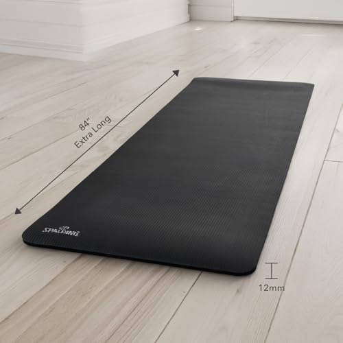Spalding - Exercise Mat Extra Long 84 Inch, Non-Slip Fitness & Yoga Mat for Floor Workouts, Stretching & Home Exercise