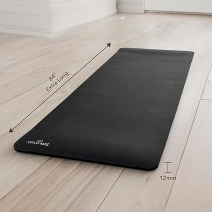 Spalding - Exercise Mat Extra Long 84 Inch, Non-Slip Fitness & Yoga Mat for Floor Workouts, Stretching & Home Exercise
