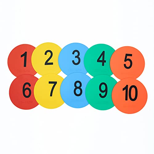 Flat Cones Spot Markers Soccer Basketball Sports Speed Agility Training - color: Number 1-10