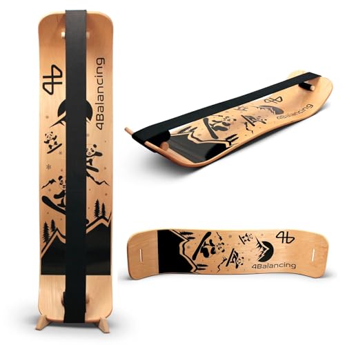 Balance Board for Kids - Slackline Wooden Wobble Board - color: Snowboarding Panda