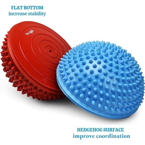 Yes4All Hedgehog Balance Pods for Exercise, Core Body Balancing, Balance Pods for Youth & Adults with Hand Pump - Set of 5