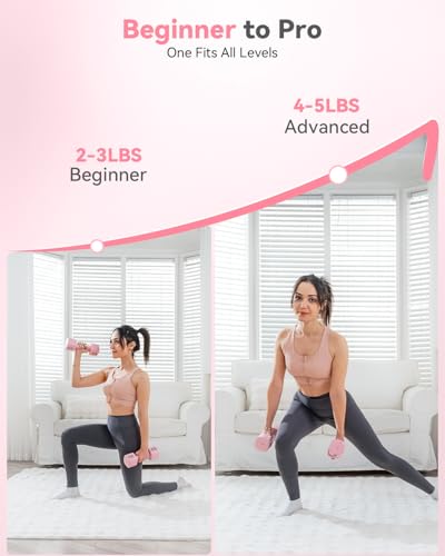 2-in-1 Adjustable Kettlebell Dumbbell Set for Women - color: Pink, style: Pair