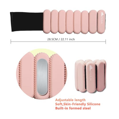 2Lbs Wrist Ankle Weights for Women - Wearable Arm Leg Bangles Weight Set of 2(1Lb Each) Adjustable Weighted Wristbands for Home Gym Workout, Walking, Pilate, Yoga, Exercise, Barre, Strength Training