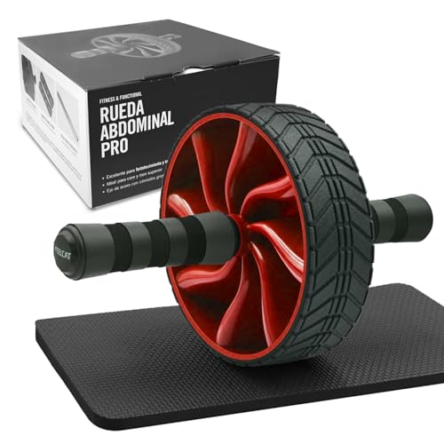 Ab roller wheel abdominal exercise core workout weight loss no noise easy to assembling light weight perfect home gym equipment for men & women - color: Red