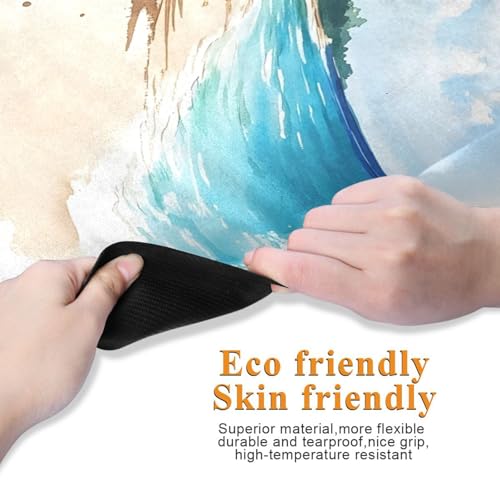 Yoga Mat Beach Palm Trees1 1 mm Non‑Slip Fitness Exercise Mat Lightweight Travel Workout Mat for Gym, Pilates & Stretching, Incluede Storage Bag