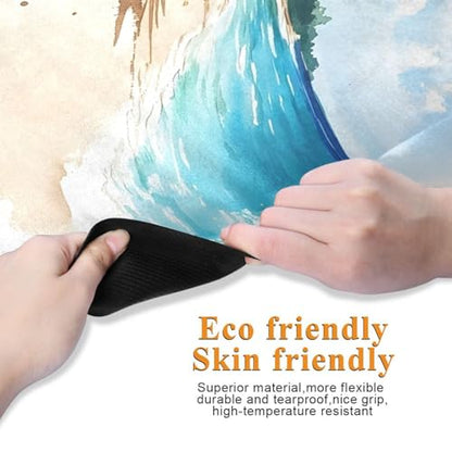 Yoga Mat Beach Palm Trees1 1 mm Non‑Slip Fitness Exercise Mat Lightweight Travel Workout Mat for Gym, Pilates & Stretching, Incluede Storage Bag