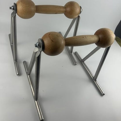 Push Up Bar Parallettes Bar for L Sit, Adults Push Handle Strength Training Equipment, Wood Metal 11x10.2x7.1 inch