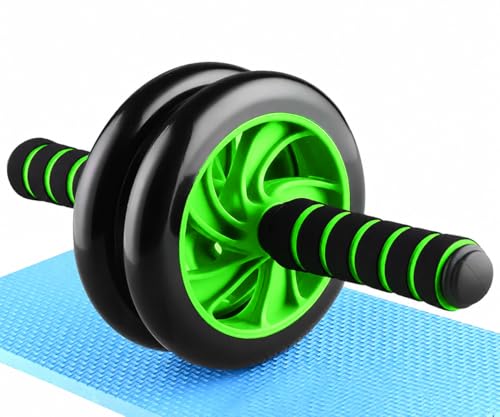 Ab Roller Wheel with Knee Pad – Dual Wheel Ab Exercise Equipment for Abs & Core Workout, Stable Abdominal Trainer with Non Slip Foam Handles for Home Gym Fitness