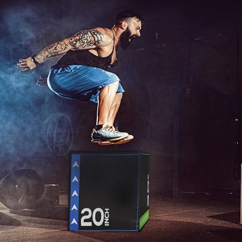 BalanceFrom 3-in-1 Foam Plyometric Jump Box for Home Gym with Multiple Height Options – Versatile Plyo with Non-Slip Surface for Strength, HIIT, Step-Ups, and Agility Training