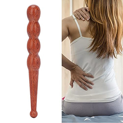 Wooden Foot Hand Massage Stick - Pain Relief and Reflexology Massager for Neck, Back, and Legs - Ergonomic, Portable, Durable Red Wood Design