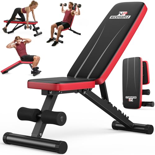 Adjustable Weight Bench for Home Gym, 660LBS Stable Workout Bench with 8 Backrest for Full Body Dumbbell & Bench Press Training, Compact Foldable Strength Bench for Small Spaces Apartments
