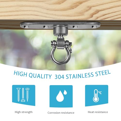Swing Hanger Heavy Duty Anti-Rust 180° & 360° Bearings1500 lb Capacity Smooth Rotation for Indoor Outdoor Swing Chairs, Hammocks, Playgrounds, Yoga - size: Size 2