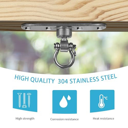 Swing Hanger Heavy Duty Anti-Rust 180° & 360° Bearings1500 lb Capacity Smooth Rotation for Indoor Outdoor Swing Chairs, Hammocks, Playgrounds, Yoga - size: Size 2